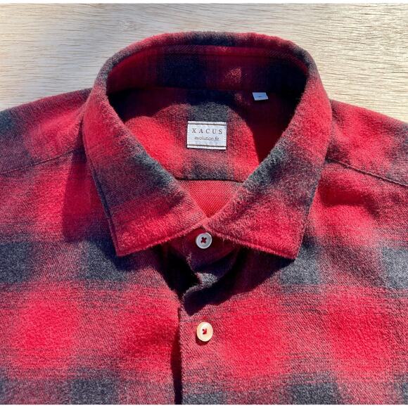 Xacus Evolution Fit Button Up Shirt Long Sleeve Men's Casual Plaid‎ XL - Picture 3 of 7